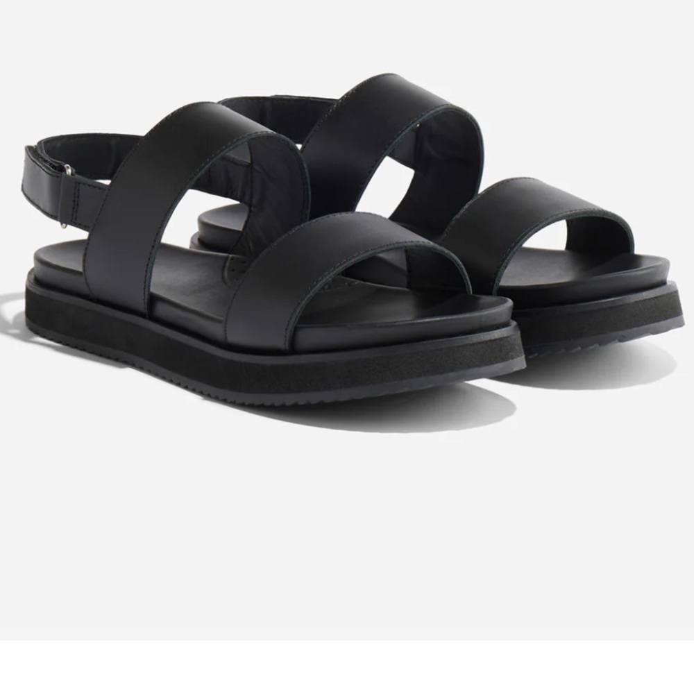Nisolo Go-To Flatform Sandal 2.0 - black chunky strap sandals